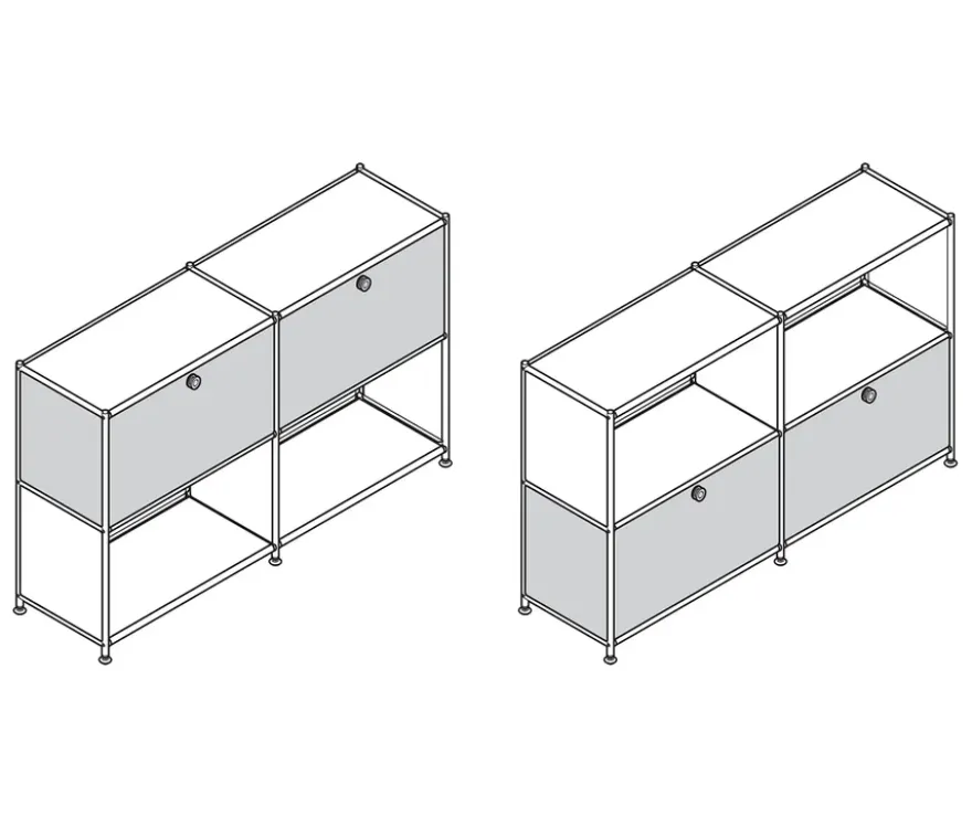 Sideboard Metall »CN3« mit 2 versetzbaren Klappenfächern, dunkelblau