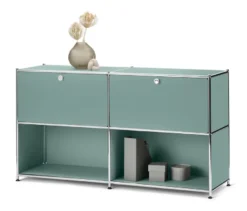Sideboard Metall »CN3« mit 2 versetzbaren Klappenfächern, salbei
