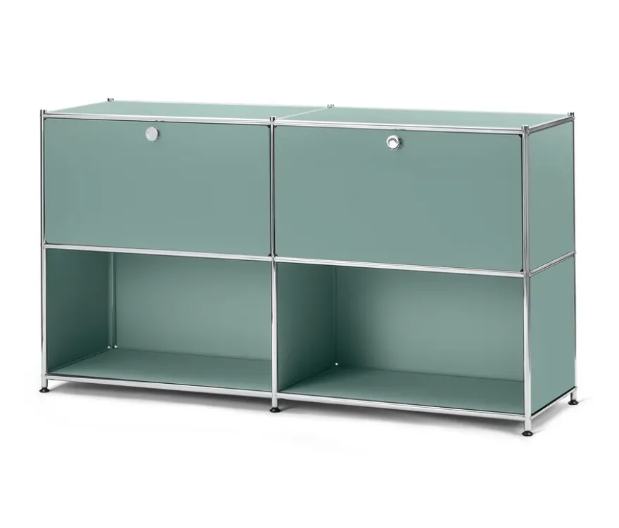 Sideboard Metall »CN3« mit 2 versetzbaren Klappenfächern, salbei