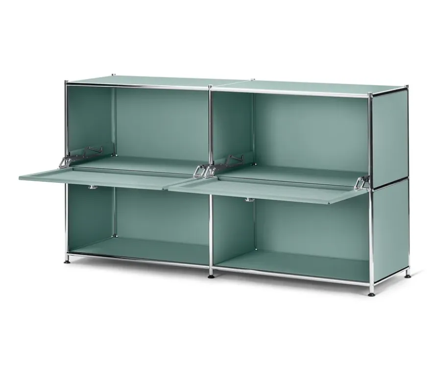 Sideboard Metall »CN3« mit 2 versetzbaren Klappenfächern, salbei