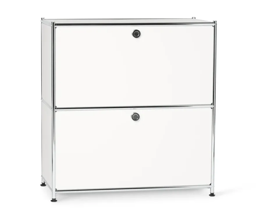 Sideboard Metall »CN3«, niedrig mit Klappenfächern, weiß