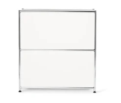 Sideboard Metall »CN3«, niedrig mit Klappenfächern, weiß