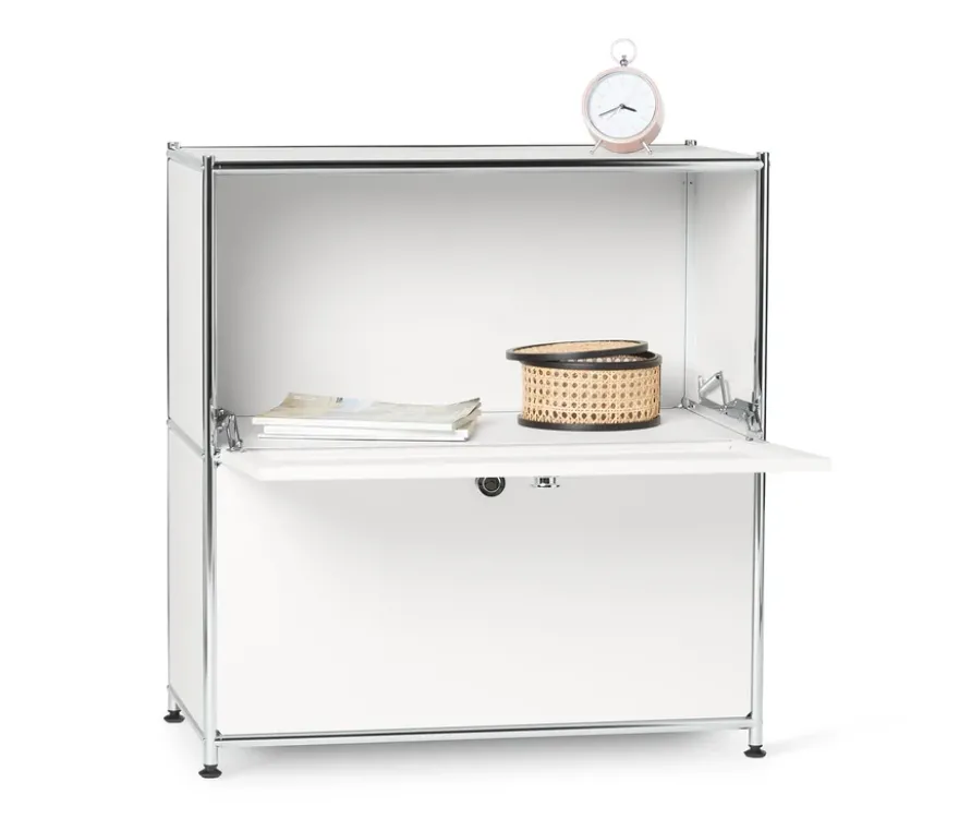 Sideboard Metall »CN3«, niedrig mit Klappenfächern, weiß