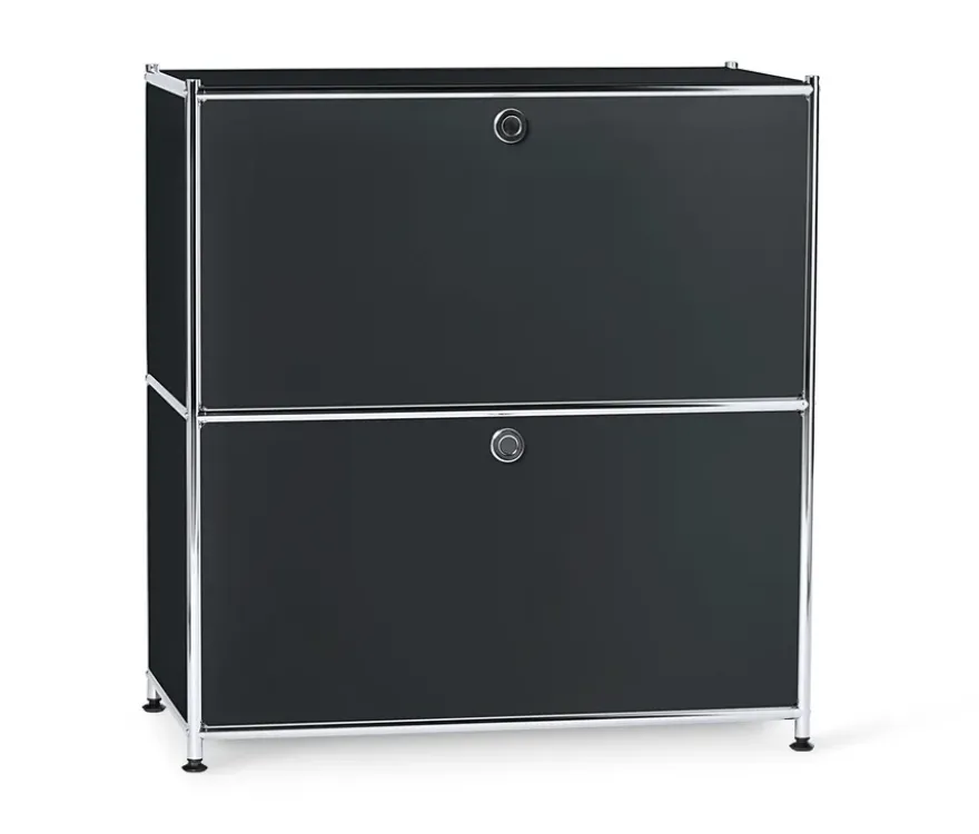 Sideboard Metall »CN3«, niedrig mit Klappenfächern, schwarz