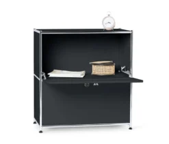 Sideboard Metall »CN3«, niedrig mit Klappenfächern, schwarz
