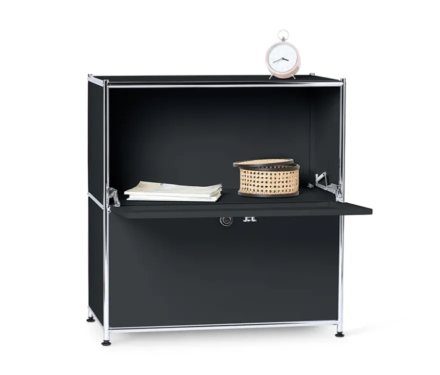 Sideboard Metall »CN3«, niedrig mit Klappenfächern, schwarz