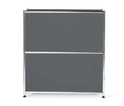 Sideboard Metall »CN3«, niedrig mit Klappenfächern, grau