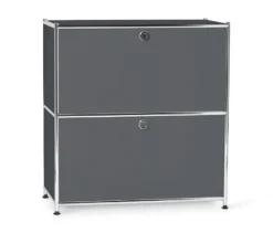 Sideboard Metall »CN3«, niedrig mit Klappenfächern, grau
