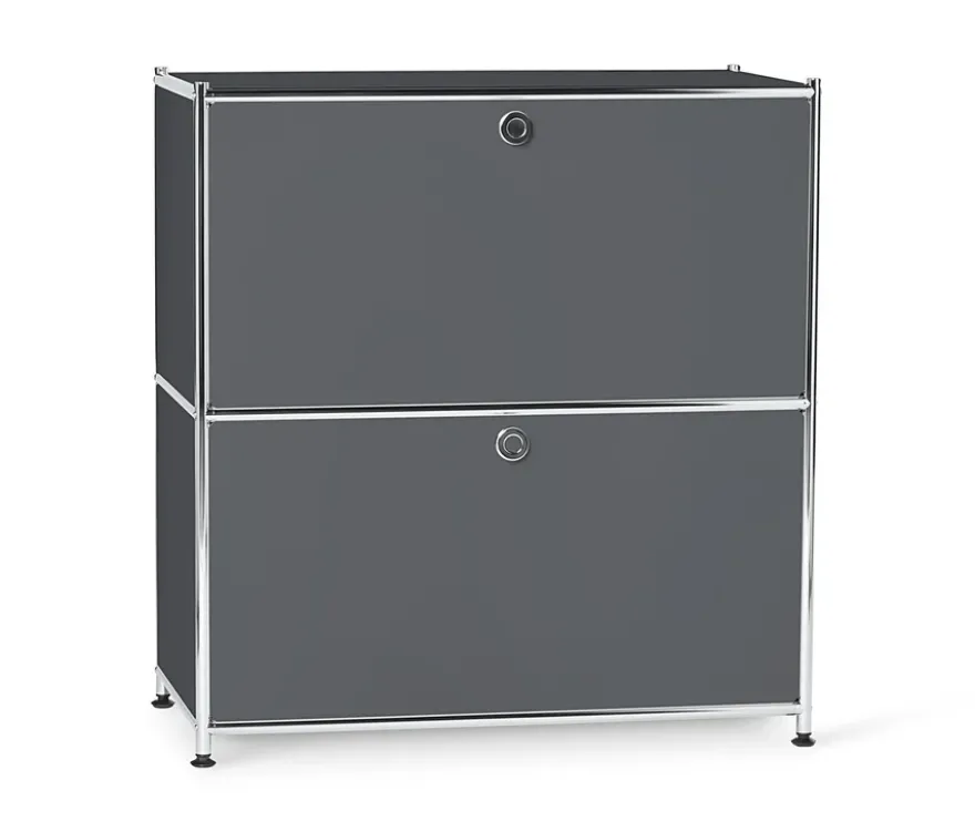 Sideboard Metall »CN3«, niedrig mit Klappenfächern, grau