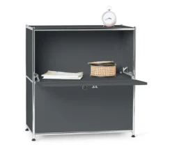 Sideboard Metall »CN3«, niedrig mit Klappenfächern, grau
