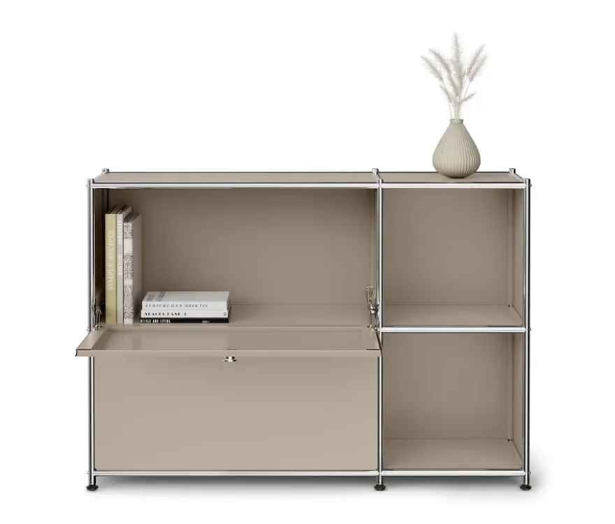Sideboard Metall »CN3 Slim Line« mit 2 Klappfächern, taupe