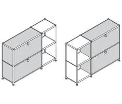 Sideboard Metall »CN3 Slim Line« mit 2 Klappfächern, taupe