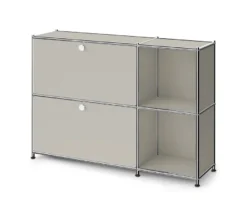 Sideboard Metall »CN3 Slim Line« mit 2 Klappfächern, hellgrau