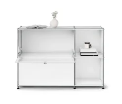Sideboard Metall »CN3 Slim Line« mit 2 Klappfächern, weiß