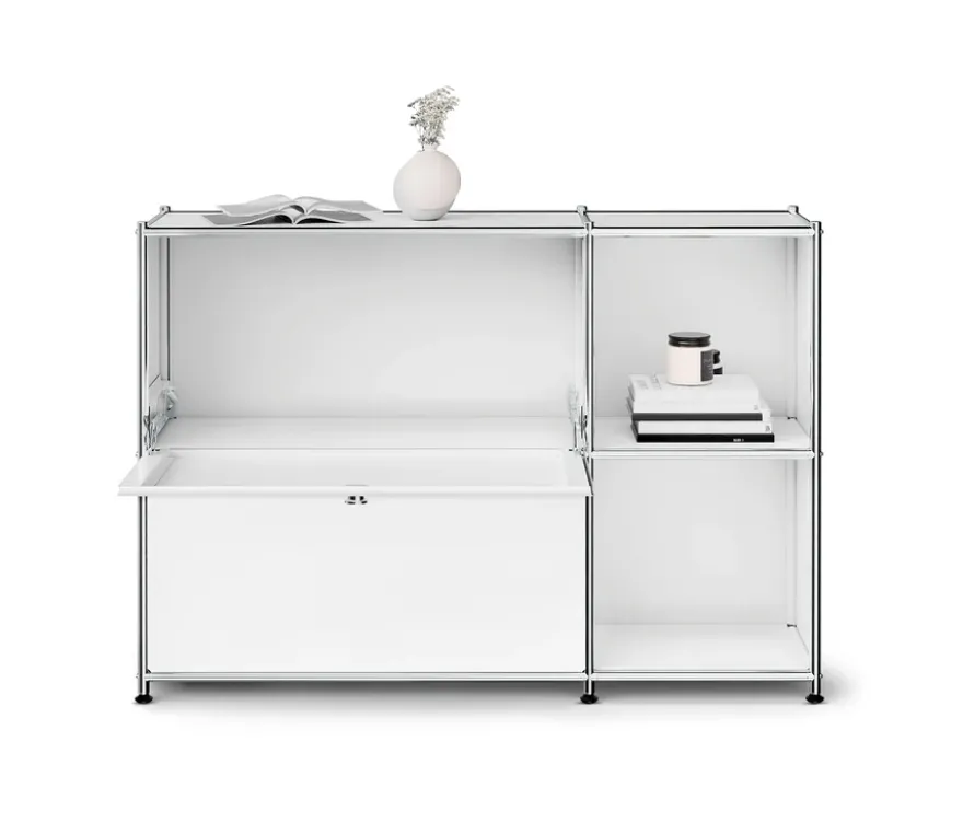 Sideboard Metall »CN3 Slim Line« mit 2 Klappfächern, weiß