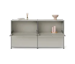Sideboard Metall »CN3 Slim Line« mit 4 Klappfächern, hellgrau