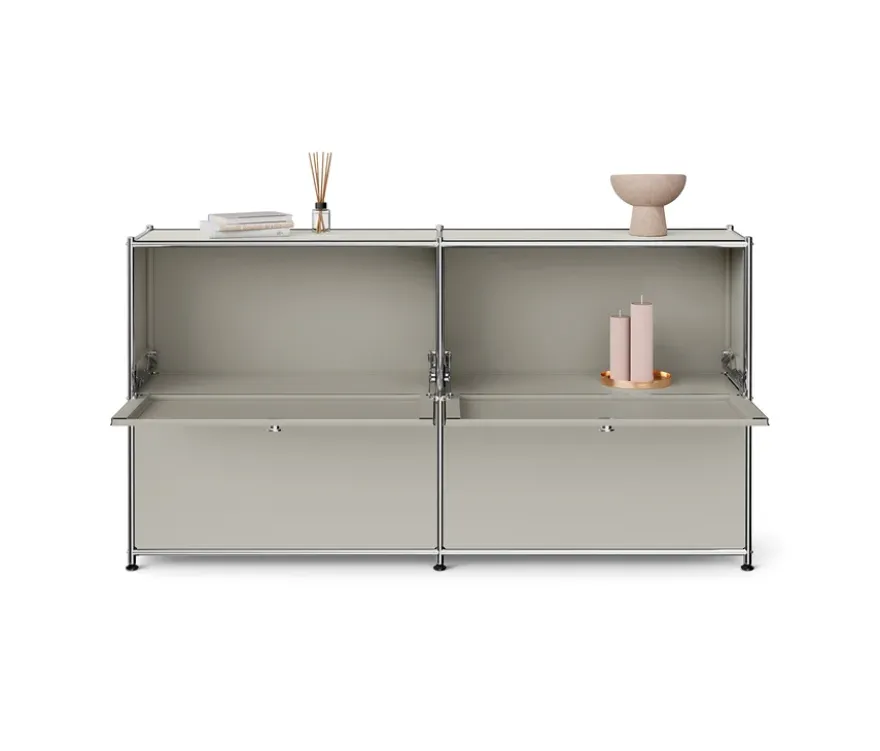 Sideboard Metall »CN3 Slim Line« mit 4 Klappfächern, hellgrau