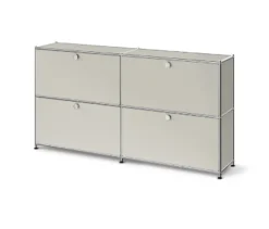 Sideboard Metall »CN3 Slim Line« mit 4 Klappfächern, hellgrau