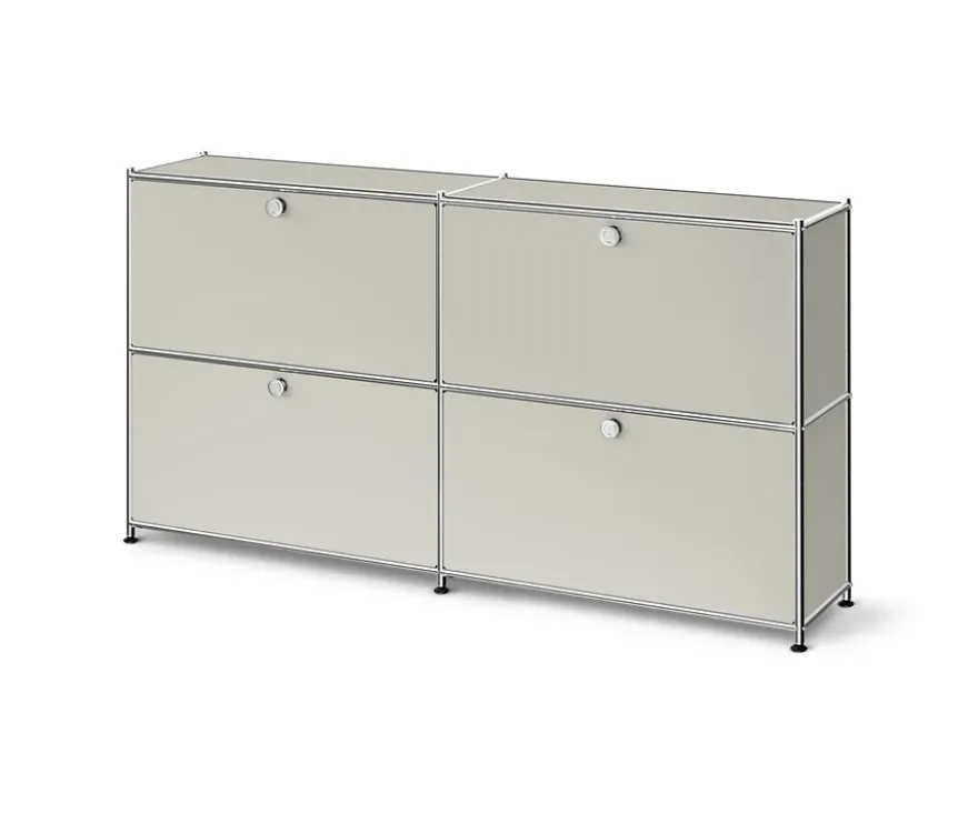 Sideboard Metall »CN3 Slim Line« mit 4 Klappfächern, hellgrau