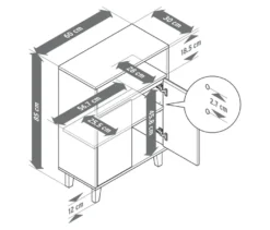 Sideboard mit 2 Türen und offenem Fach
