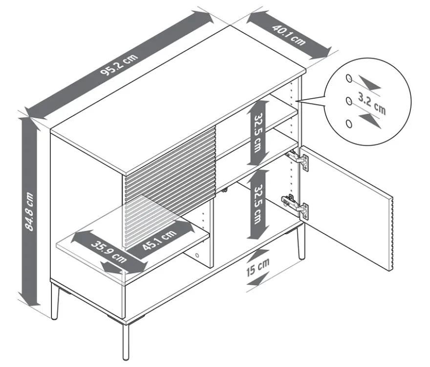 Sideboard »REET« mit Lamellenoptik