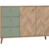 Sideboard »Visby«, Eichen-Fischgräten-Dekor, pistazie