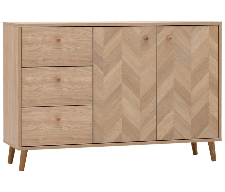 Sideboard »Visby«, Eichen-Fischgräten-Dekor