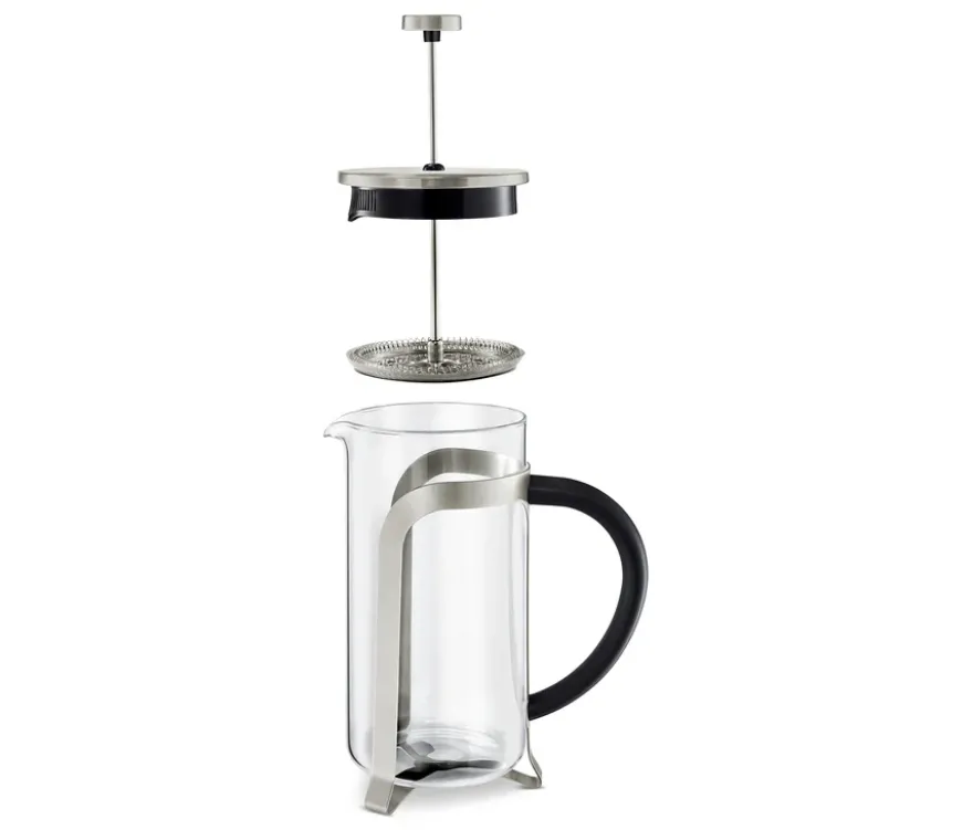 Siebstempelkanne 800 ml, 6 Tassen, silber
