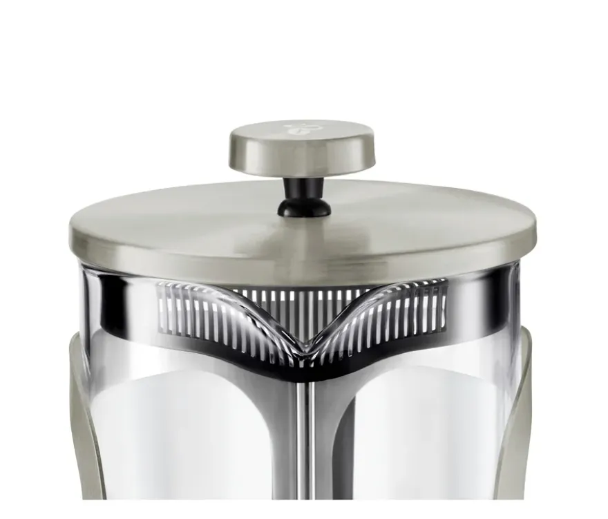 Siebstempelkanne 800 ml, 6 Tassen, silber