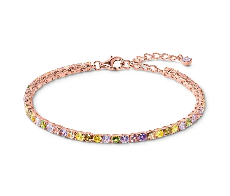 925 Silber Armband Tennis Multicolor