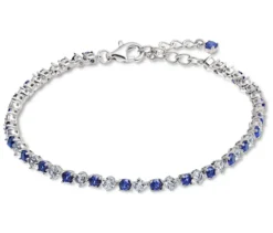 925 Silber Armband Tennis »Royal Blue/White«