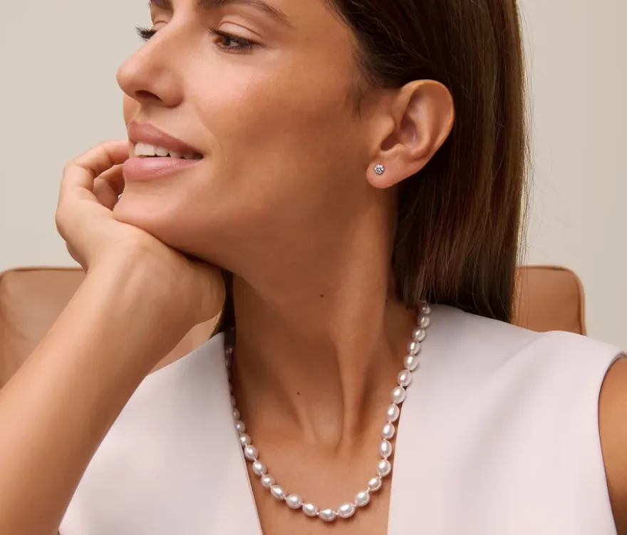 925 Silber Collier Süßwasserzuchtperlen