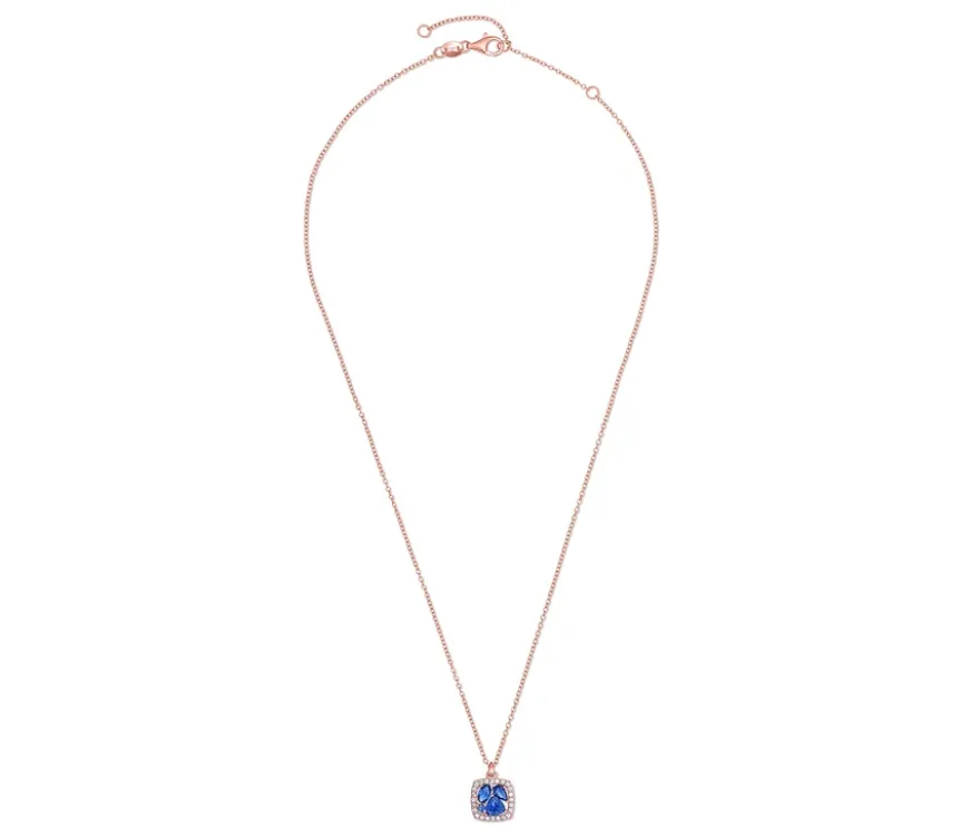 925 Silber Kette »Blau Cluster«