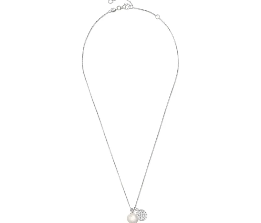 925 Silber Kette mit Anhänger und Muschelkernperle