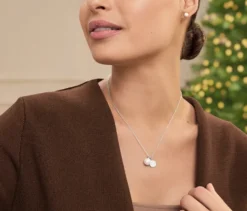 925 Silber Kette mit Anhänger und Muschelkernperle