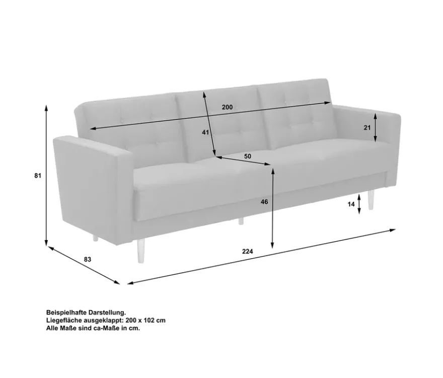 3-Sitzer Schlafsofa »Janny«, grün