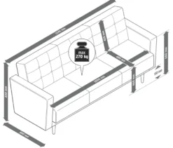 3-Sitzer Schlafsofa »Janny«, hellgrau
