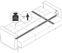 3-Sitzer Schlafsofa »Janny«, hellgrau