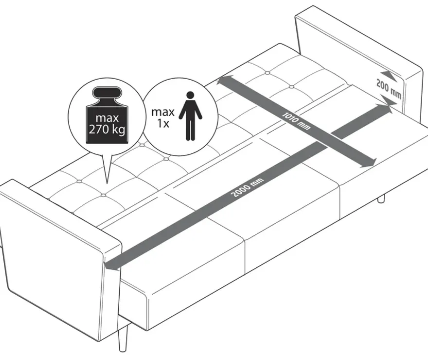 3-Sitzer Schlafsofa »Janny«, hellgrau