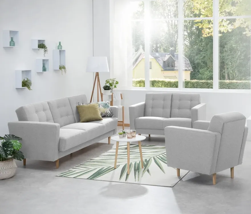 3-Sitzer Schlafsofa »Janny«, hellgrau