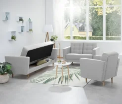 3-Sitzer Schlafsofa »Janny«, hellgrau