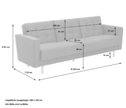 3-Sitzer Schlafsofa »Janny«, hellgrau