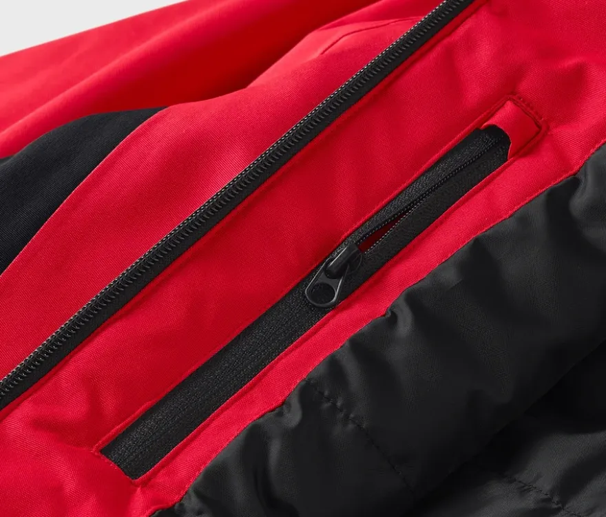 Skijacke, rot-schwarz