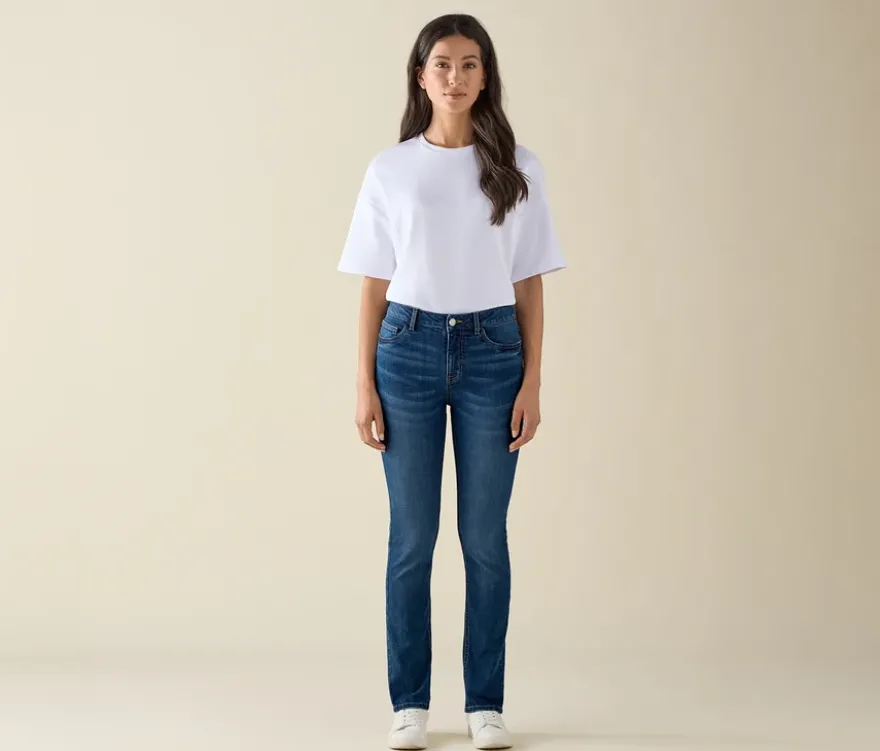 Slim-Jeans – Fit »Emma«, mid blue denim