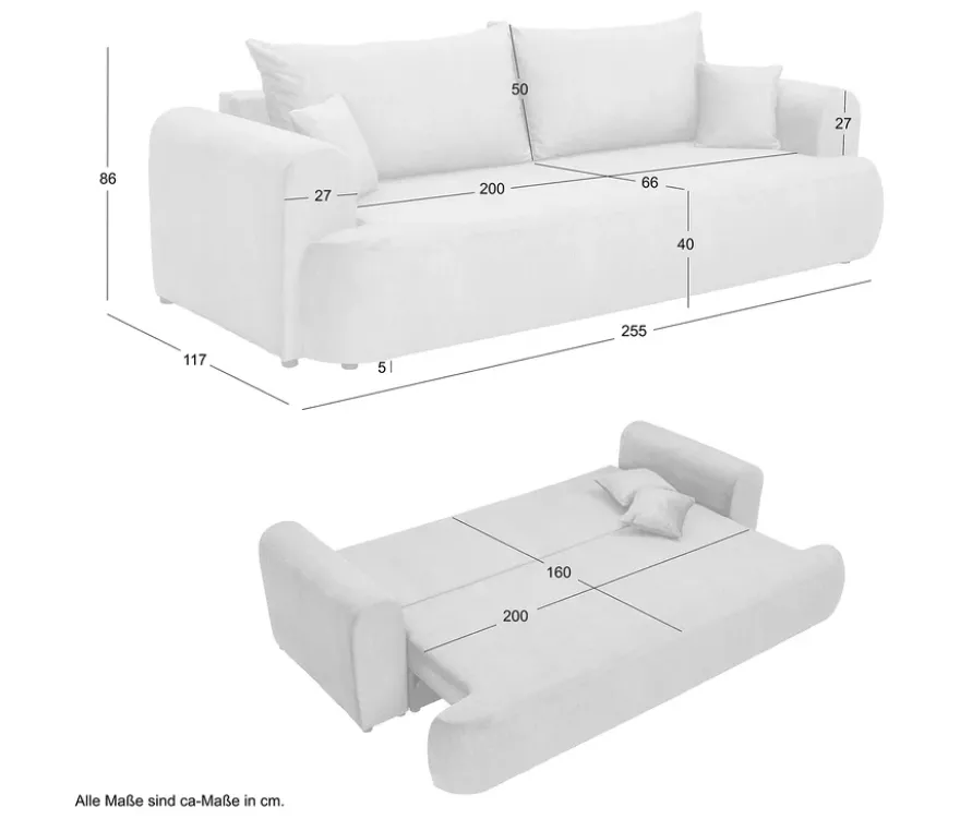 Sofa 2,5-Sitzer mit Auszugsbett »DreamAble«, dunkelgrün