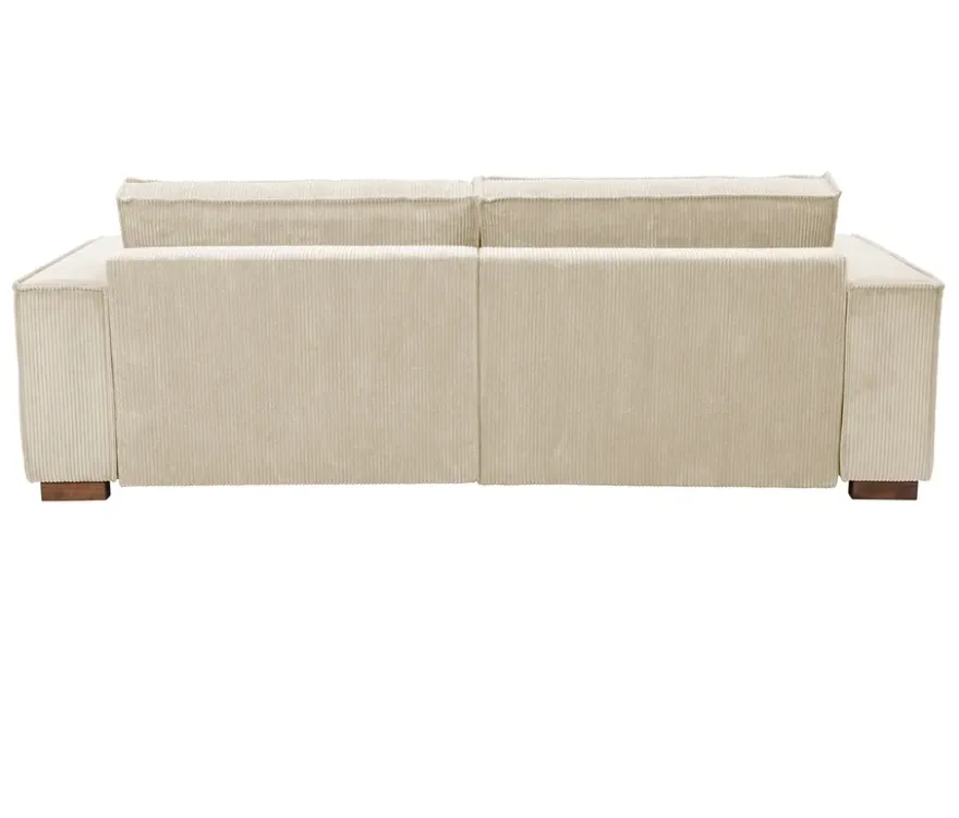 Sofa 2-Sitzer mit Auszugsbett links, Longchair rechts »Cumello«, creme