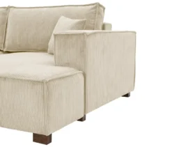Sofa 2-Sitzer mit Auszugsbett links, Longchair rechts »Cumello«, creme