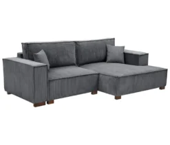 Sofa 2-Sitzer mit Auszugsbett links, Longchair rechts »Cumello«, anthrazit