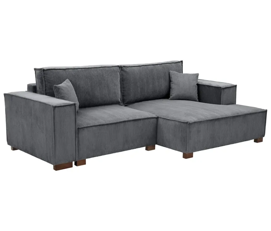 Sofa 2-Sitzer mit Auszugsbett links, Longchair rechts »Cumello«, anthrazit