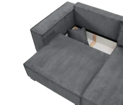 Sofa 2-Sitzer mit Auszugsbett links, Longchair rechts »Cumello«, anthrazit